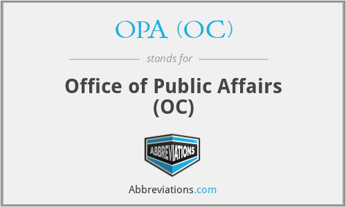 OPA (OC) - Office of Public Affairs (OC)